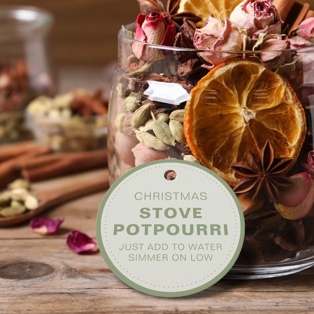 Étiquettes Cadeau Potpourri rustique réchaud de Noël (Rustic Christmas Stove Potpourri Favor Tags)
