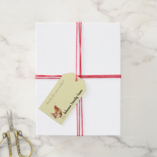 Étiquettes-cadeau Poulet Aquarelle Personnalisé