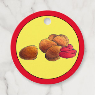 Étiquettes Cadeau Poulet Nuggets Ketchup Junk Fast Food Foin