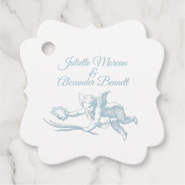 Étiquettes Cadeau Powder Blue Toile de Jouy Cherub Wedding Favor Tag