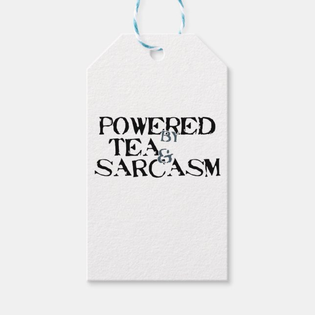 Étiquettes-cadeau Powered by Tea & Sarcasm (Devant)