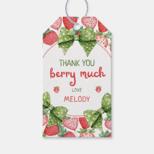 Étiquettes-cadeau Premier anniversaire de Berry Merci fraise