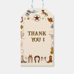 Étiquettes-cadeau Premier anniversaire de Rodeo Cowboy