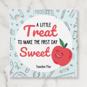 Étiquettes Cadeau Premier jour de la pomme scolaire, Retour à l'écol