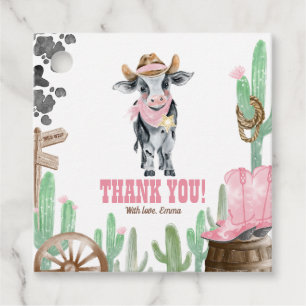 Étiquettes Cadeau Premier Rodéo 1er Anniversaire Bébé Vache Merci