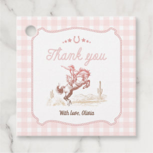 Étiquettes Cadeau Premier Rodéo 1er Anniversaire Rose Western