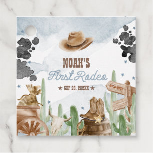 Étiquettes Cadeau Premier Rodéo 1er Anniversaire Rustique Far West