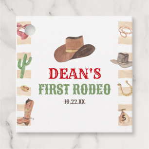 Étiquettes Cadeau Premier Rodéo Cowboy 1ère fête d'anniversaire