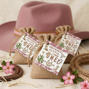 Étiquettes Cadeau Premier Rodéo Cowgirl de l'Ouest Fête d'anniversai