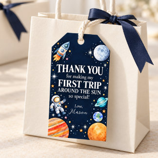 Étiquettes-cadeau Premier Tour Autour du Soleil Anniversaire Espace
