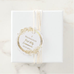 Étiquettes Cadeau Première Sainte Communion fausse parties scintilla