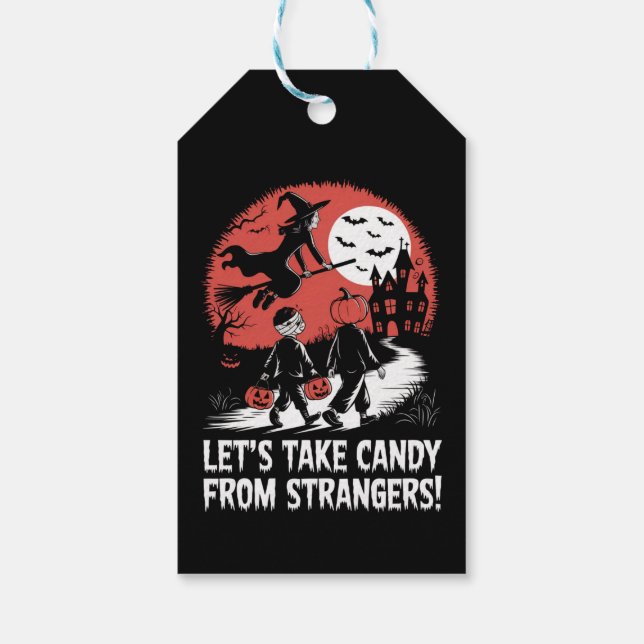 Étiquettes-cadeau Prenons des bonbons à l'occasion d'Halloween drôle (Dos)
