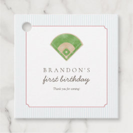 Étiquettes Cadeau Preppy Classic Baseball First Birthday Rookie One