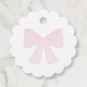 Étiquettes Cadeau Preppy Pink Bow Grandmillennial Premier anniversai