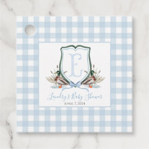 Étiquettes Cadeau Préppy Southern Blue Boy Duck Baby shower