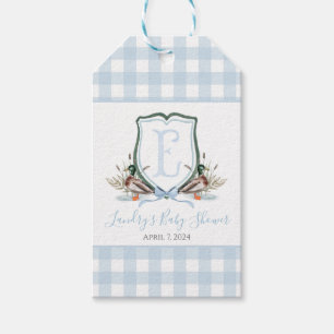 Étiquettes-cadeau Préppy Southern Blue Boy Duck Baby shower