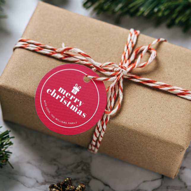 Étiquettes Cadeau Présenté Avec Une Bow Christmas Custom (Créateur téléchargé)