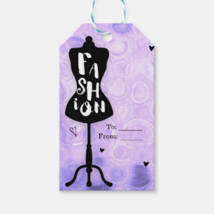 Étiquettes-cadeau Présentoir Mannequin Vintage Retro Violet MODE Soi