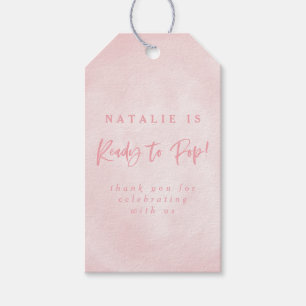 Étiquettes-cadeau Prêt à apparaître ! baby shower invitation merci f