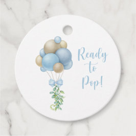 Étiquettes Cadeau Prêt à pop Blue Balloons Baby shower garçon