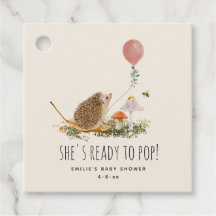 Prêt à pop champignons Hérisson Baby shower rose