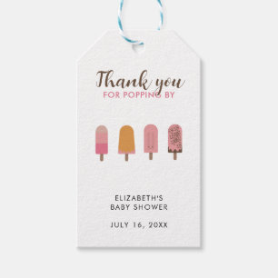 Étiquettes-cadeau Prêt pour la pop Baby shower Merci