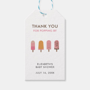 Étiquettes-cadeau Prêt pour la pop Baby shower Merci