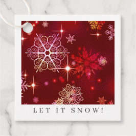 Étiquettes Cadeau Prettiest Snowflakes Motif Red ID846
