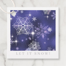 Étiquettes Cadeau Prettiest Snowflakes Motif Violet ID846