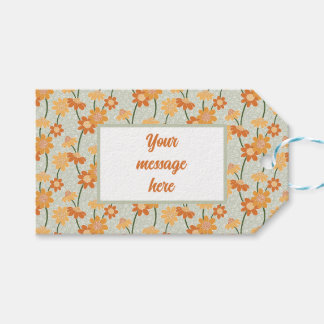 Étiquettes-cadeau Pretty retro muted 1970 s flowers