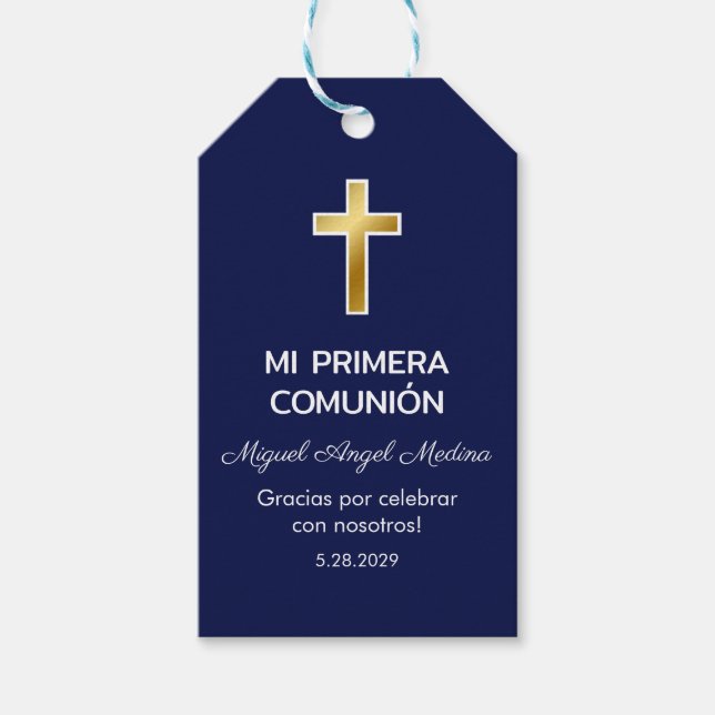 Étiquettes-cadeau Primera Communion Faveurs et Cadeaux Première Comm (Devant)