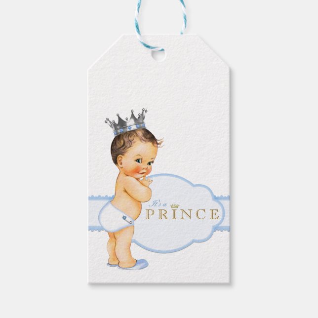 Étiquettes-cadeau Prince Baby shower (Devant)