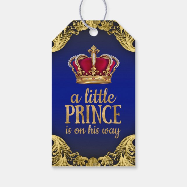 Étiquettes-cadeau Prince Baby shower (Devant)
