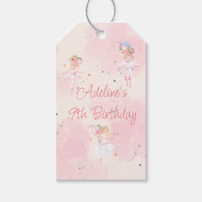 Étiquettes-cadeau Princess Ballerina Anniversaire Balises cadeaux (Devant)