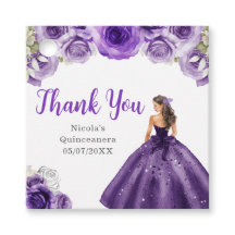 Princesse florale en robe violet foncé Quinceanera
