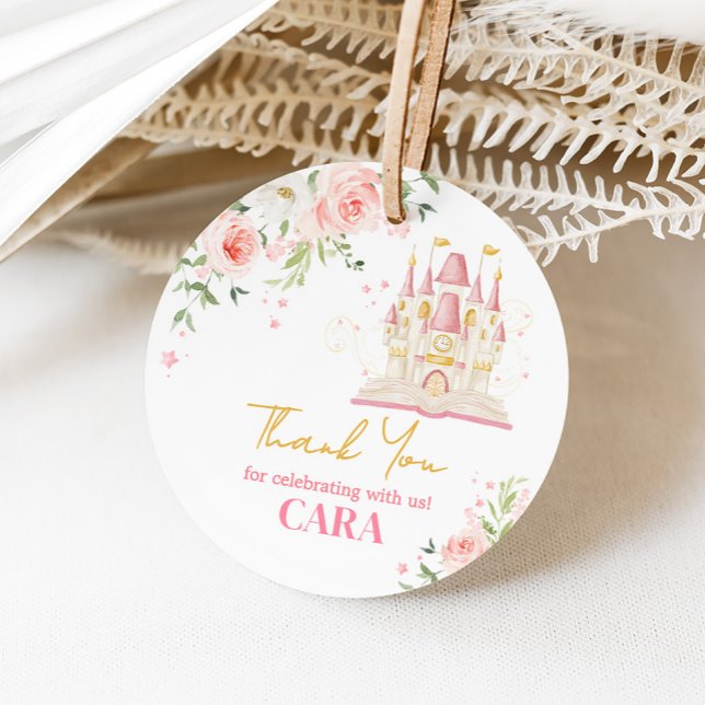 Étiquettes Cadeau Princesse Il était une fois Anniversaire (Princess Castle Once Upon a Time Birthday Party Favor Tags )