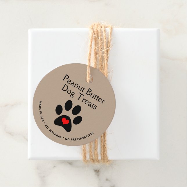 Étiquettes Cadeau Prix de traitement du chien gourmand naturel (En situation)