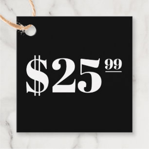 Étiquettes Cadeau Prix seulement Black Hang Tag Vêtements