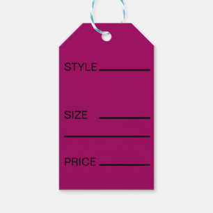 Étiquettes-cadeau Prix Style Taille Simple