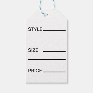Étiquettes-cadeau Prix Style Taille Simple