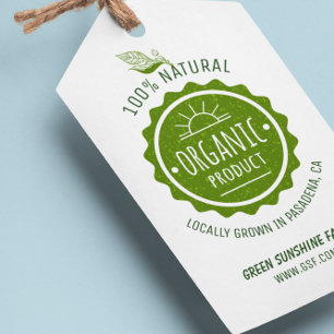 Étiquettes-cadeau Produit écologique biologique naturel sur mesure