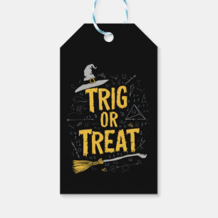 Étiquettes-cadeau Prof de maths Halloween Trig ou traiter l'école
