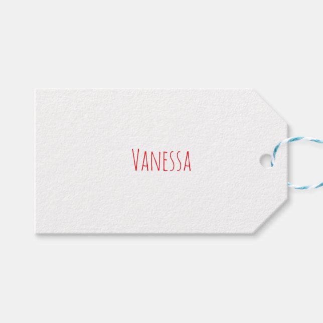Étiquettes-cadeau Professional classical calligraphy name custom red (Devant (Horizontal))