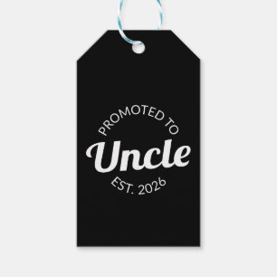 Étiquettes-cadeau Promu À Oncle Est. 2026 I