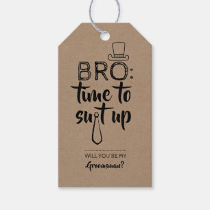 Étiquettes-cadeau Proposition amusante de Bro Groomsman