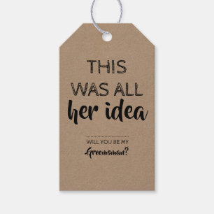 Étiquettes-cadeau Proposition amusante de Groomsman