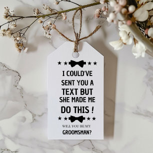 Étiquettes-cadeau Proposition de Groomsmen amusant   Proposition Bes