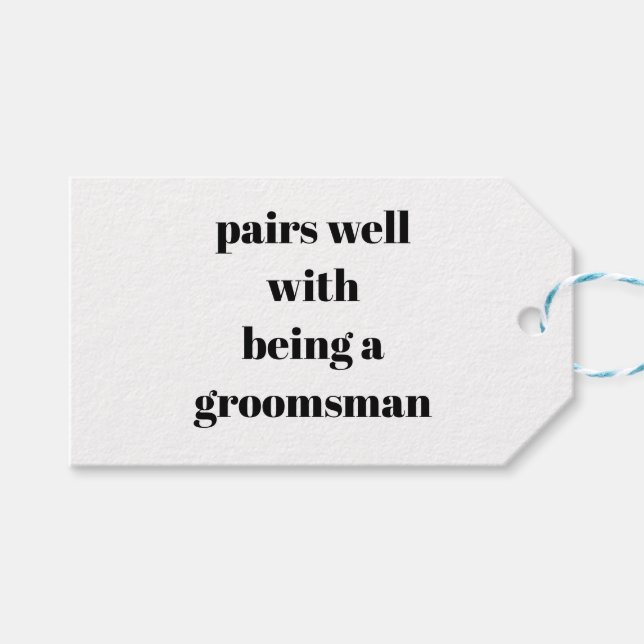Étiquettes-cadeau Proposition Groomsman Serez-Vous Mon Don Groomsman (Devant (Horizontal))