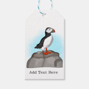 Étiquettes-cadeau Puffin à main fine