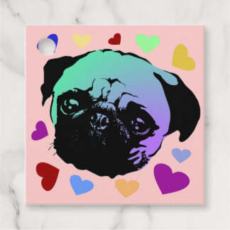 Étiquettes Cadeau Pug Puppy Dog PopArt Retro Style